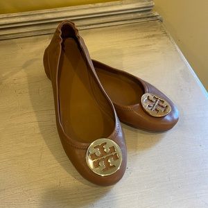 Women’s Tory Burch Minnie Travel Ballet Leather Flats size 9M